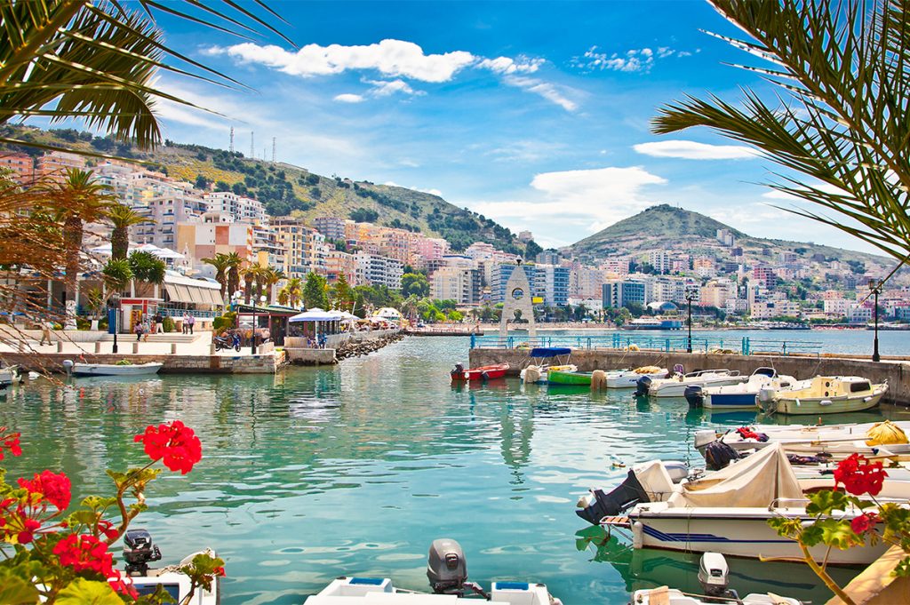 Albanian Riviera and the town of Sarandë