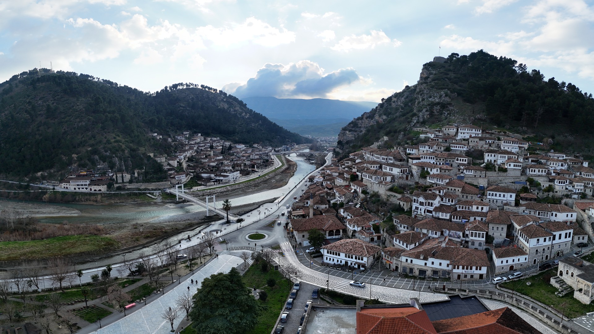 Mangalem and Gorica neighbourhoods in Berat, Albania