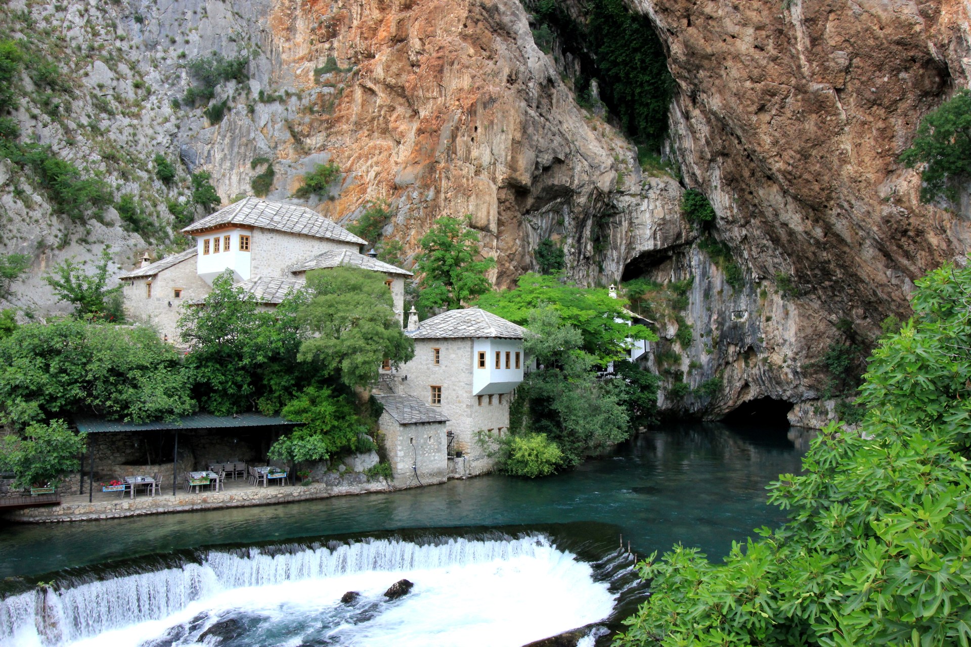 Blagaj Tekke beside the Buna River spring, Bosnia and Herzegovina