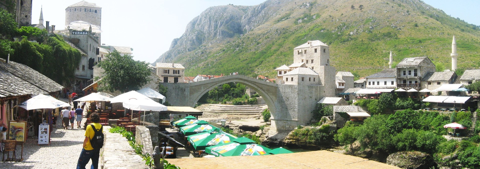 Stari Most and the old town of Mostar, Bosnia and Herzegovina