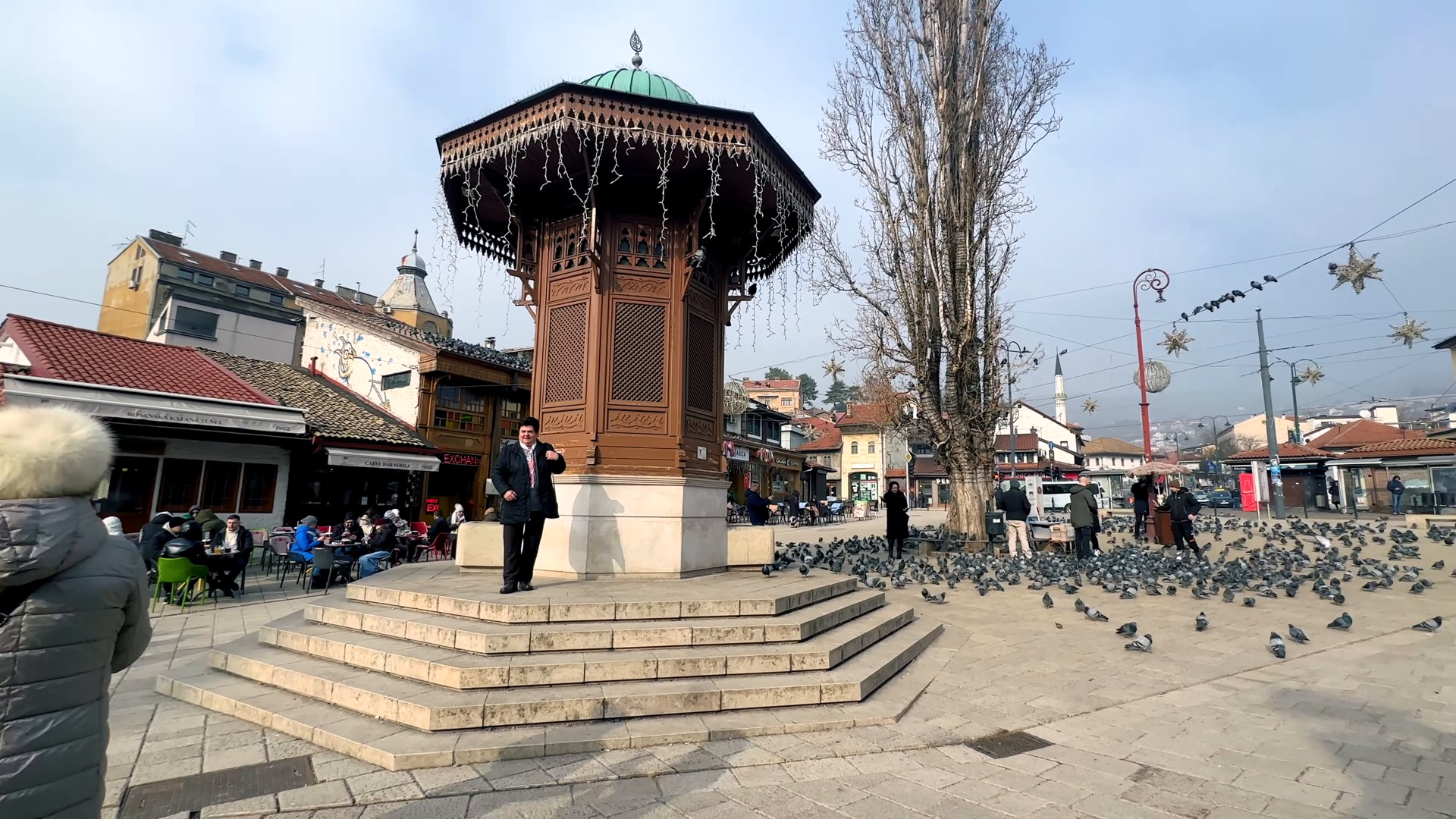 Sebilj fountain and the old bazaar in Sarajevo