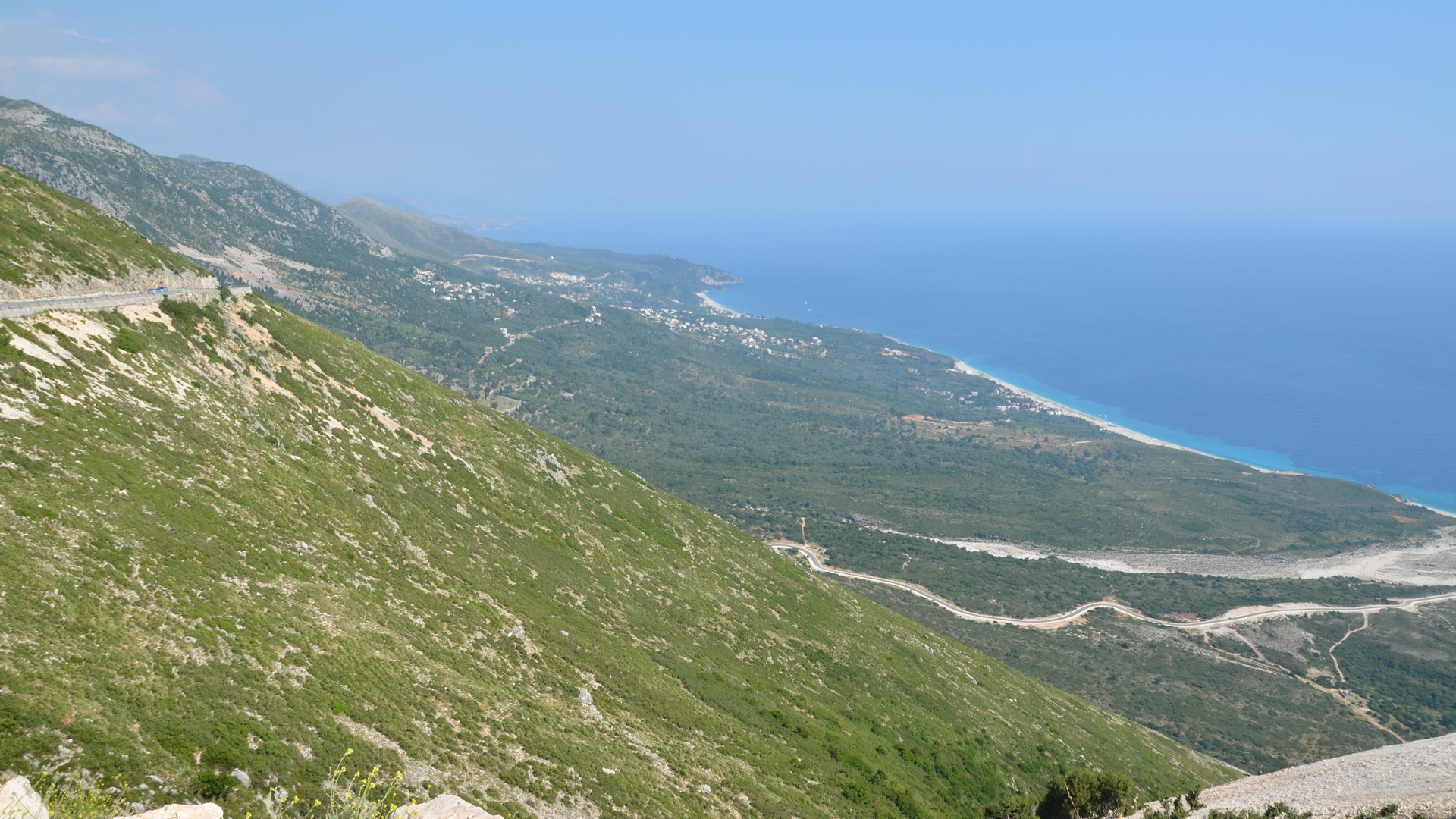 Coastal view from Llogara Pass on the Albanian Riviera