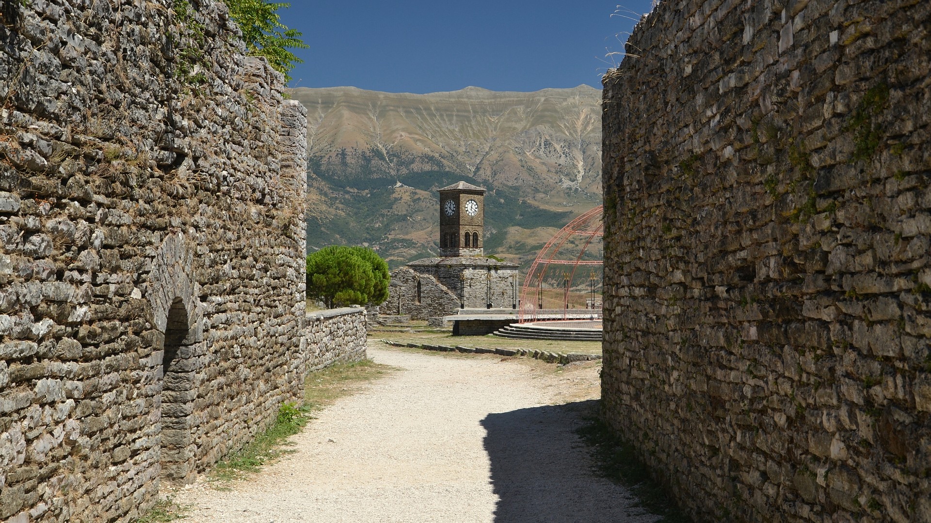 Gjirokastra Castle above the UNESCO-listed stone city