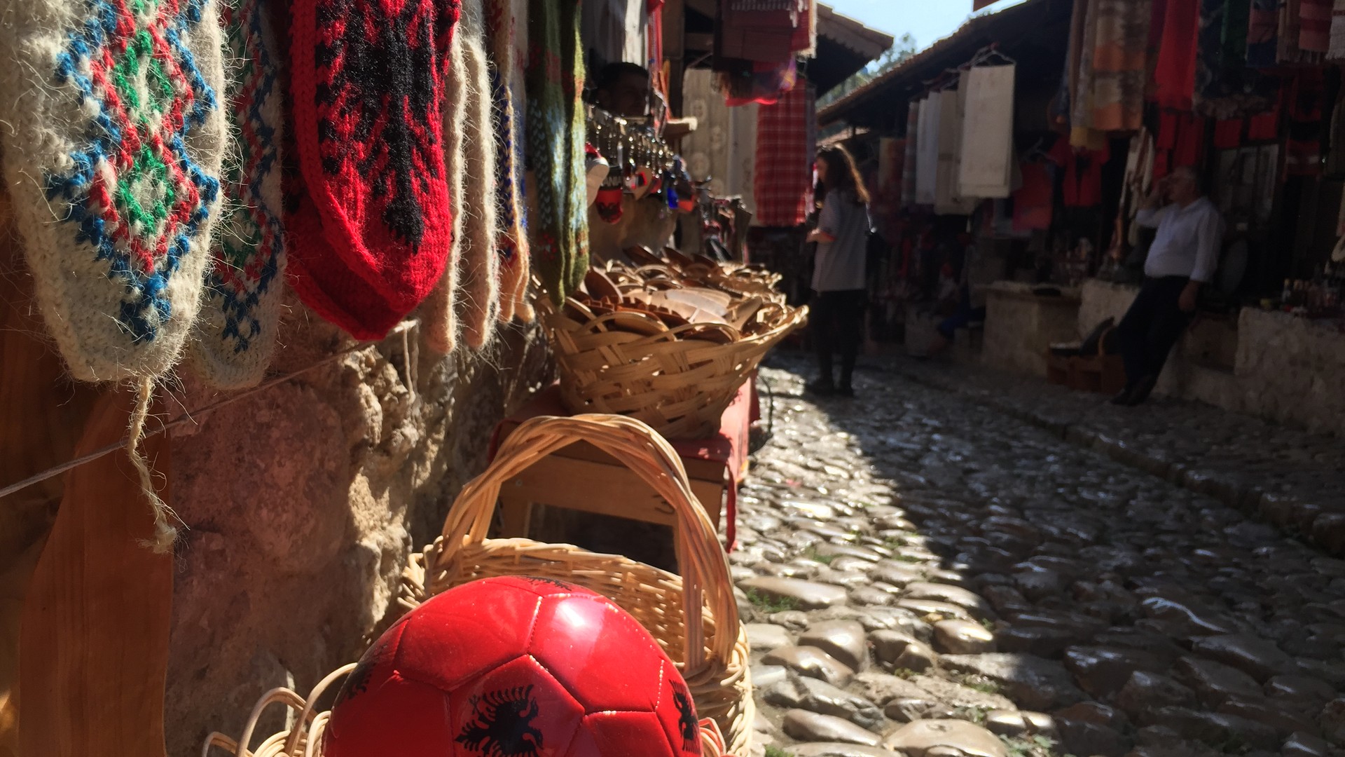 Ottoman-era Old Bazaar in Kruja, Albania