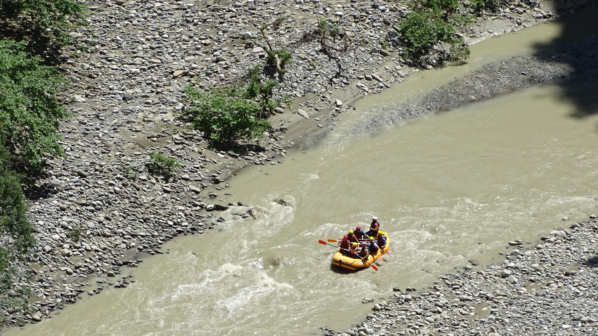 Rafting through the Osum River and its canyon landscape