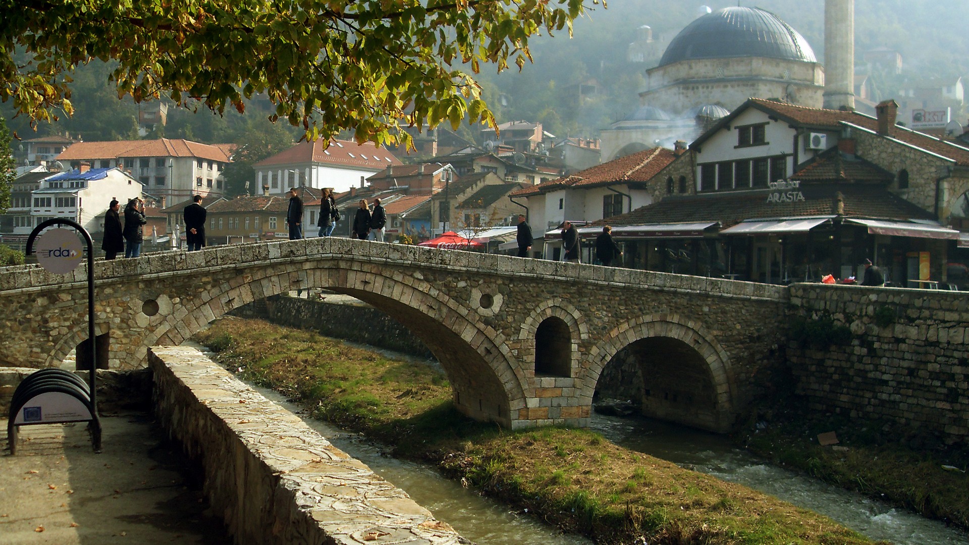 Historic Stone Bridge across the Bistrica River in Prizren