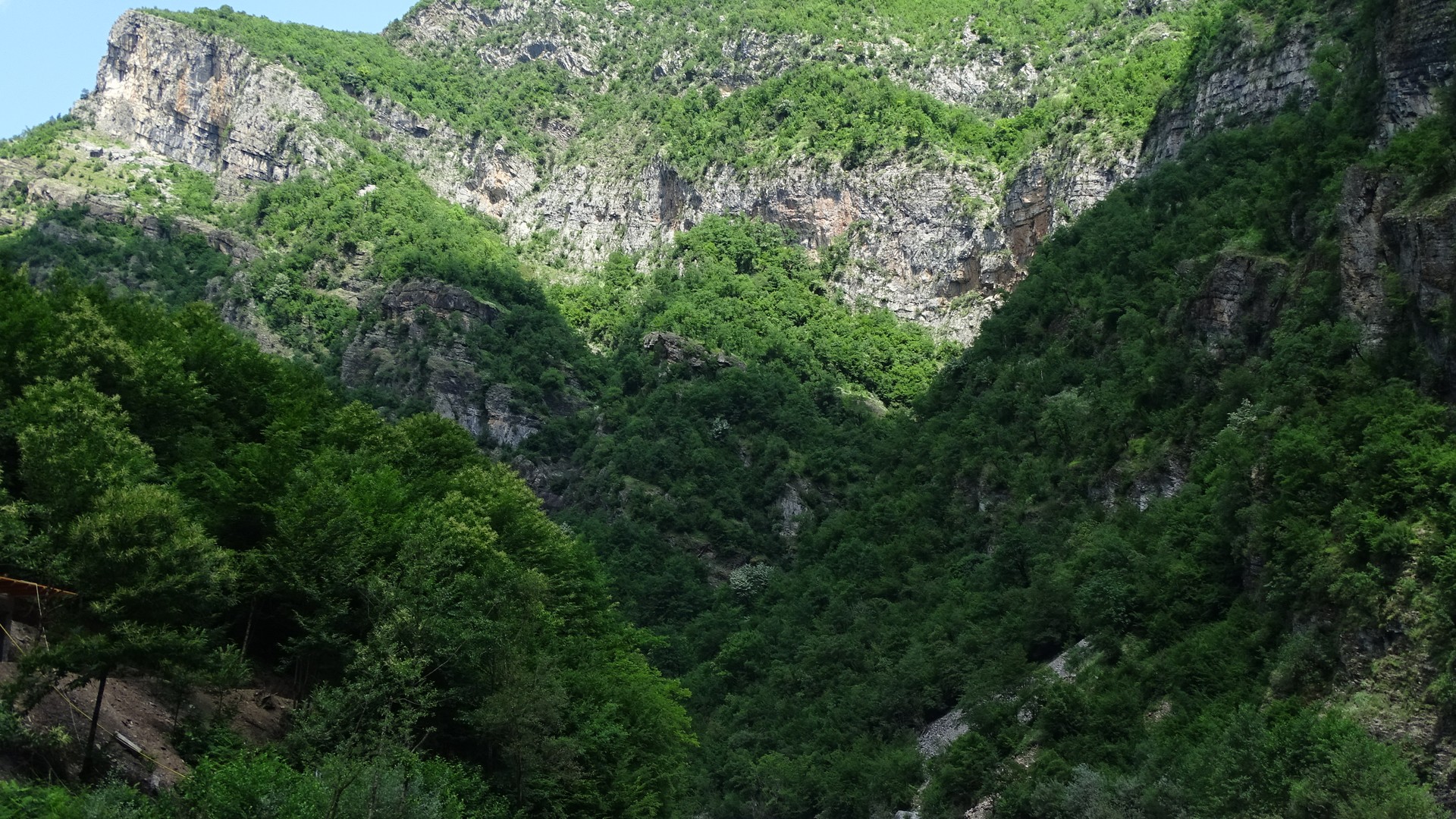 Mountain gorge surrounding the Shala River in Albania