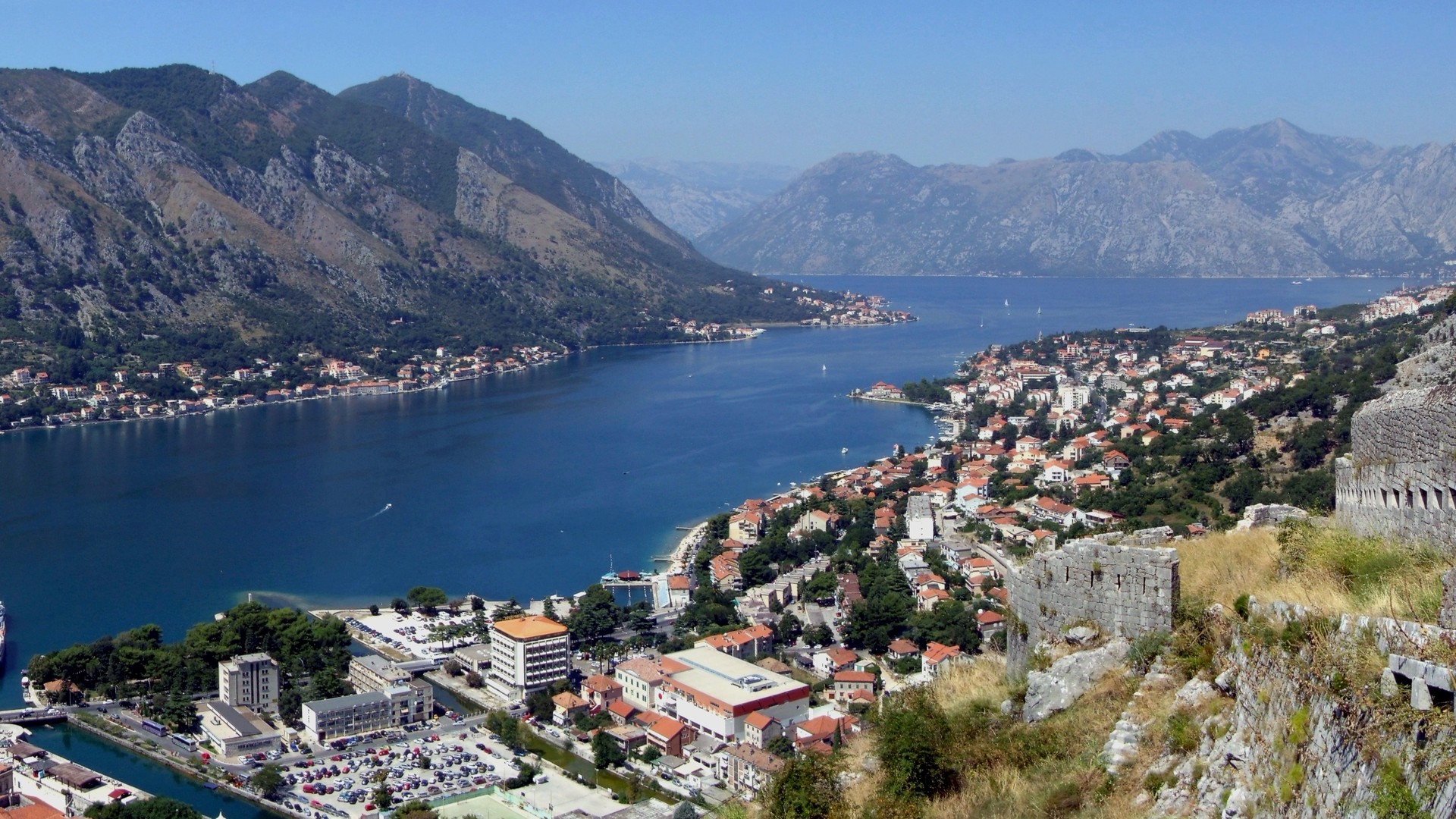 Bay of Kotor and historic Kotor, Montenegro
